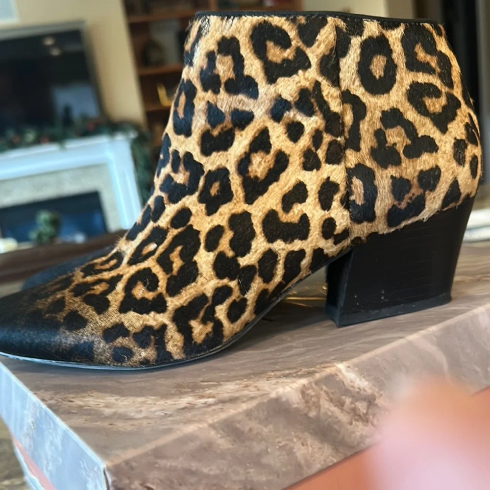 Leopard Print fur Ankle Boots - Picture 5 of 7